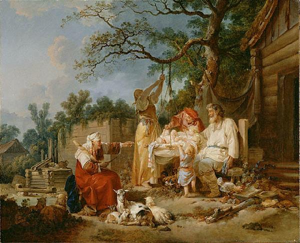 Jean-Baptiste Le Prince The Russian Cradle Norge oil painting art